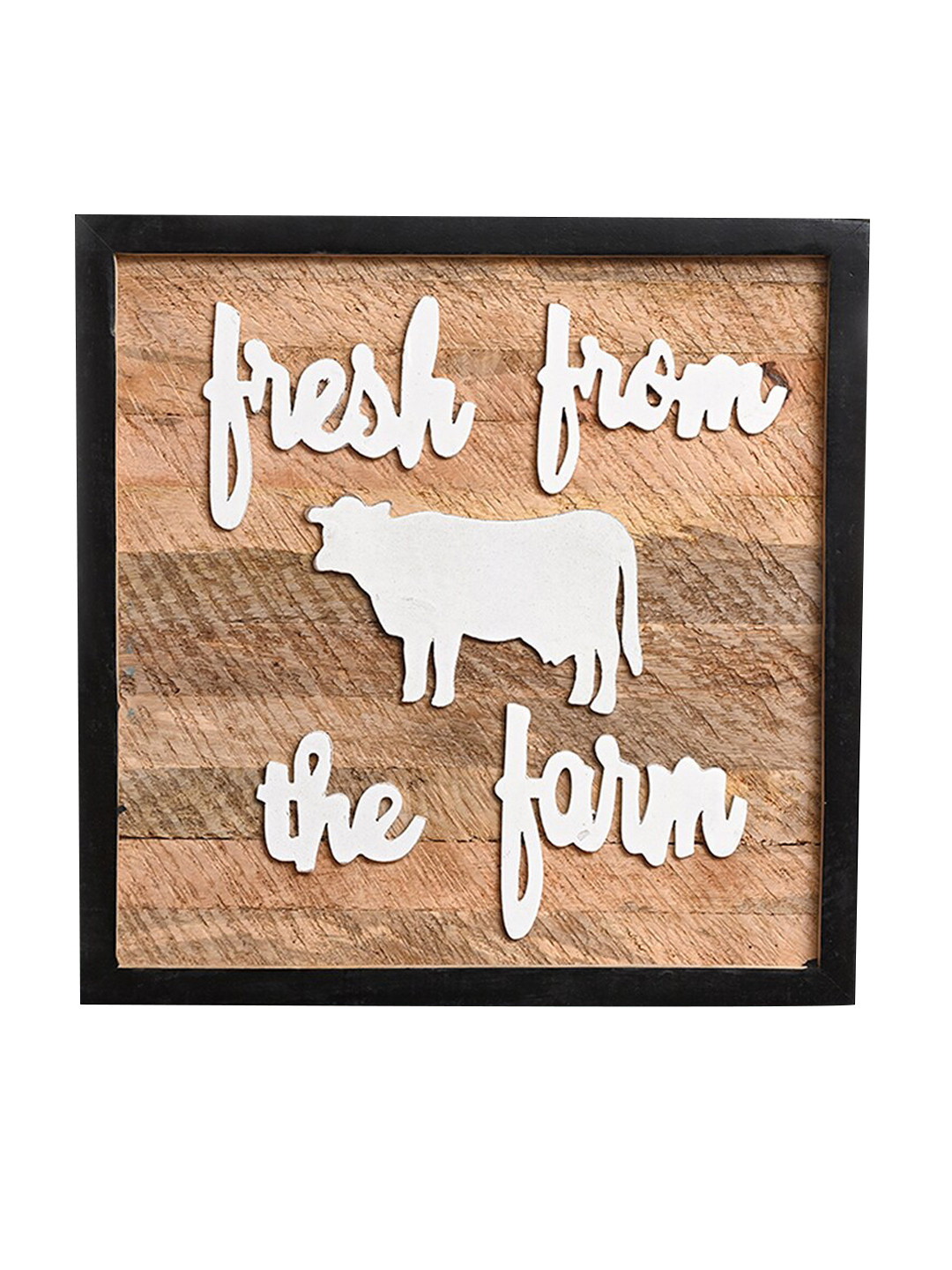 CASA DECOR Brown Farm Fresh Typography Wall Decor