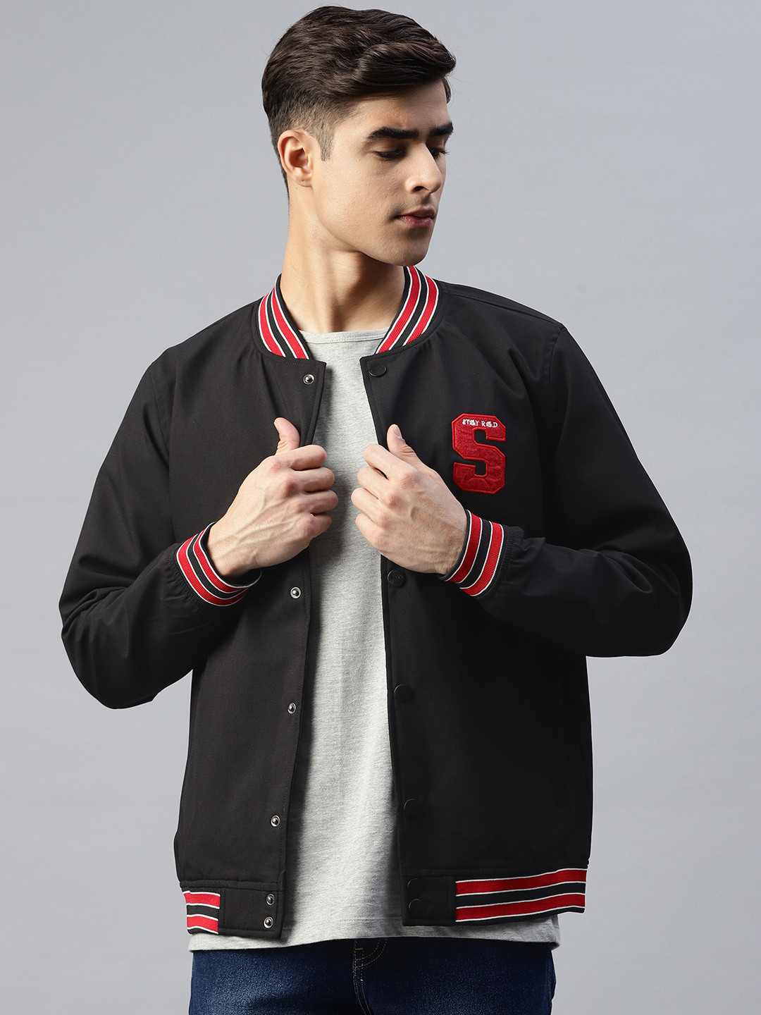 Pierre Carlo Men Typography Varsity Jacket