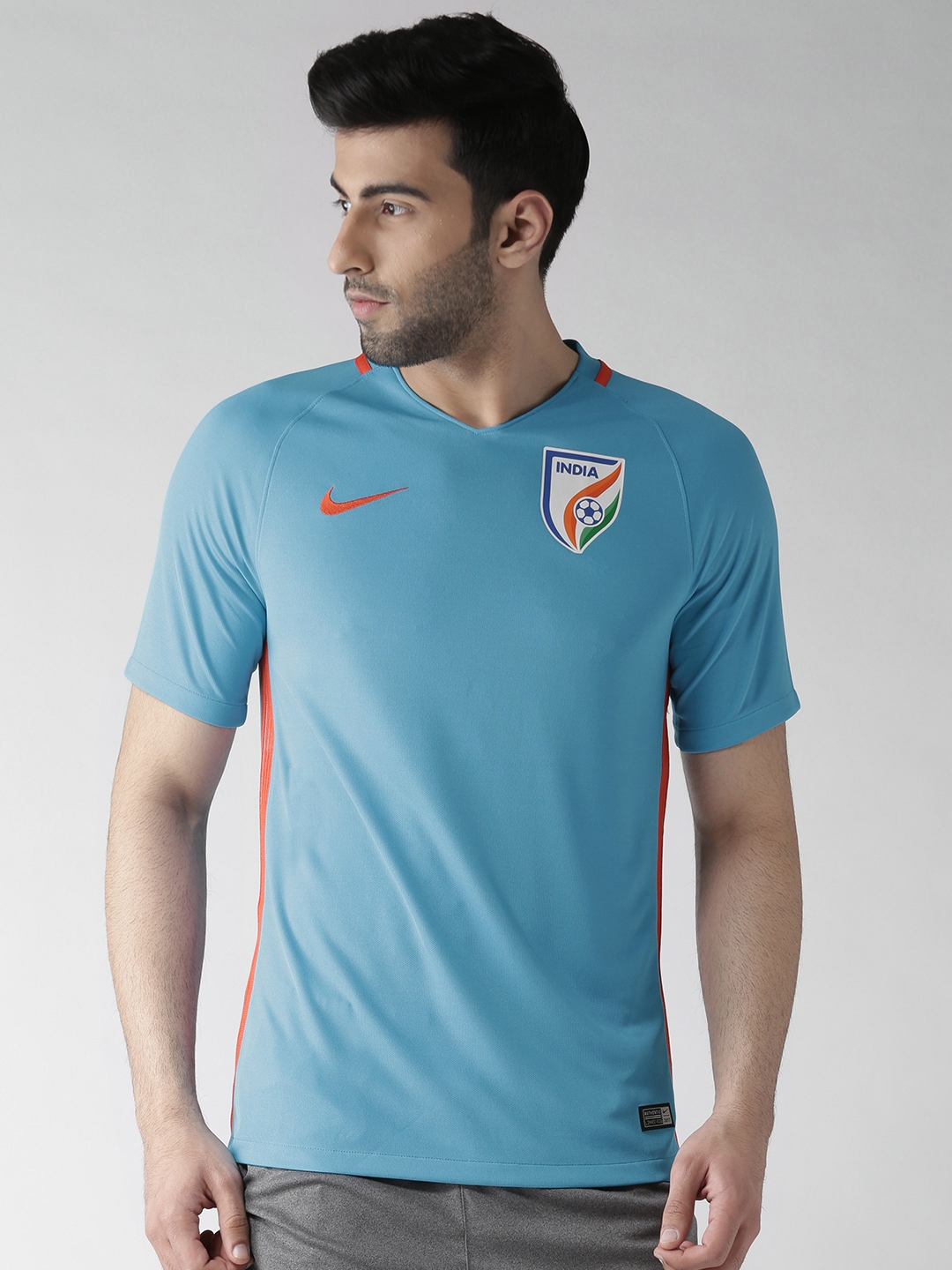 Buy Nike Men Blue Solid INDIA Stadium Home Football Jersey - Tshirts for  Men 2119613