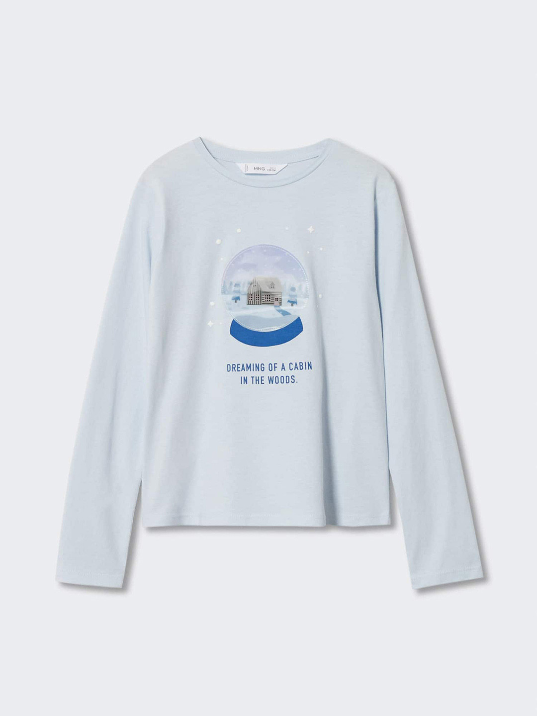 Mango Kids Girls Pure Cotton Holographic Typography Printed Sustainable T-shirt