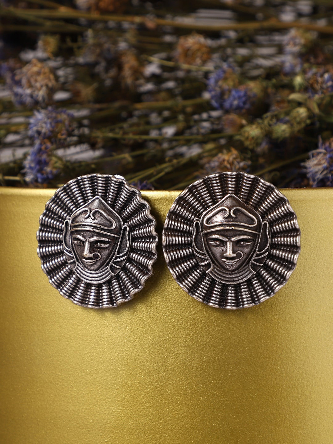 VENI Silver-Plated Contemporary Studs Earrings