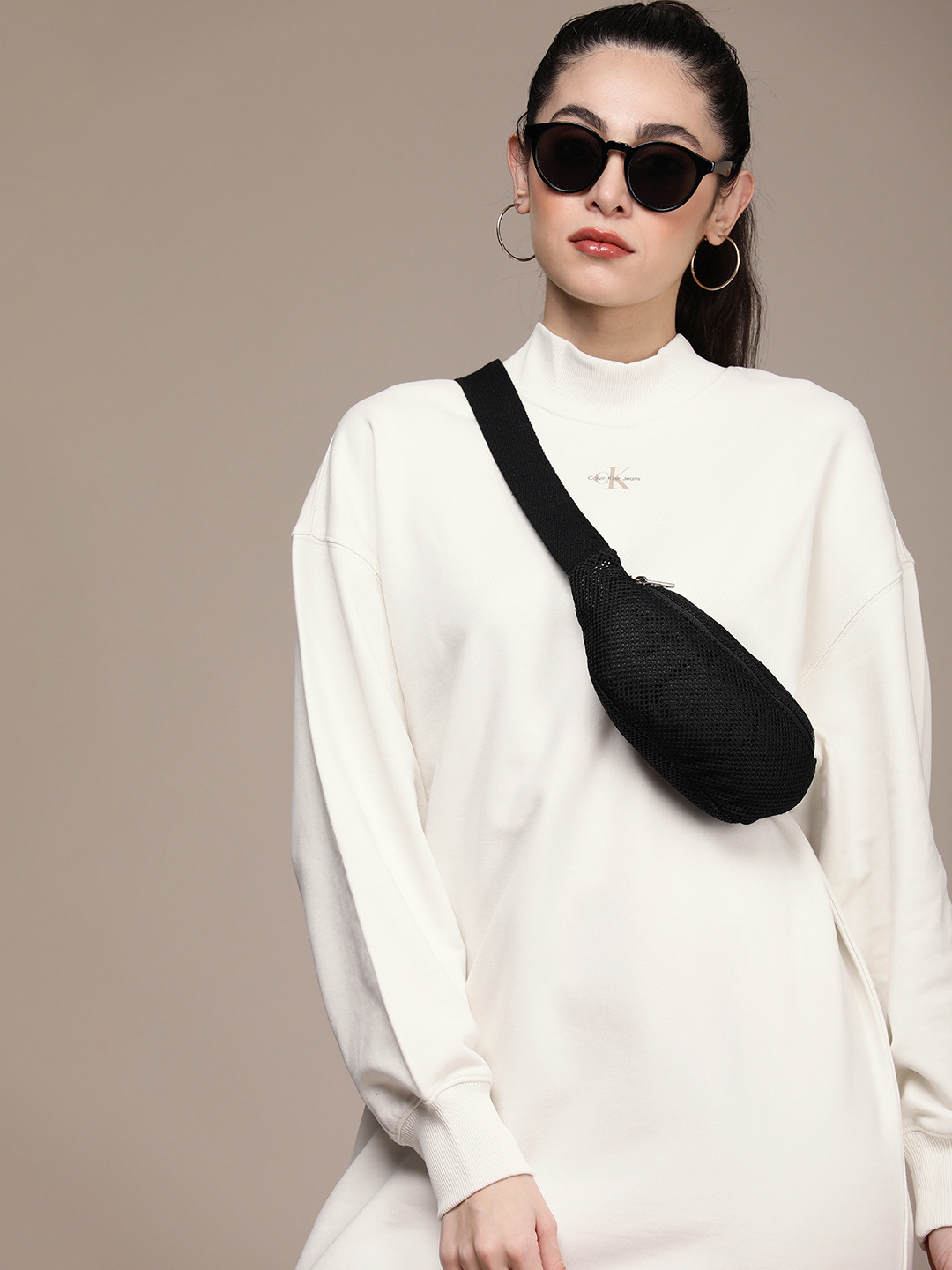 Calvin Klein Jeans Pure Cotton High Neck Jumper Dress