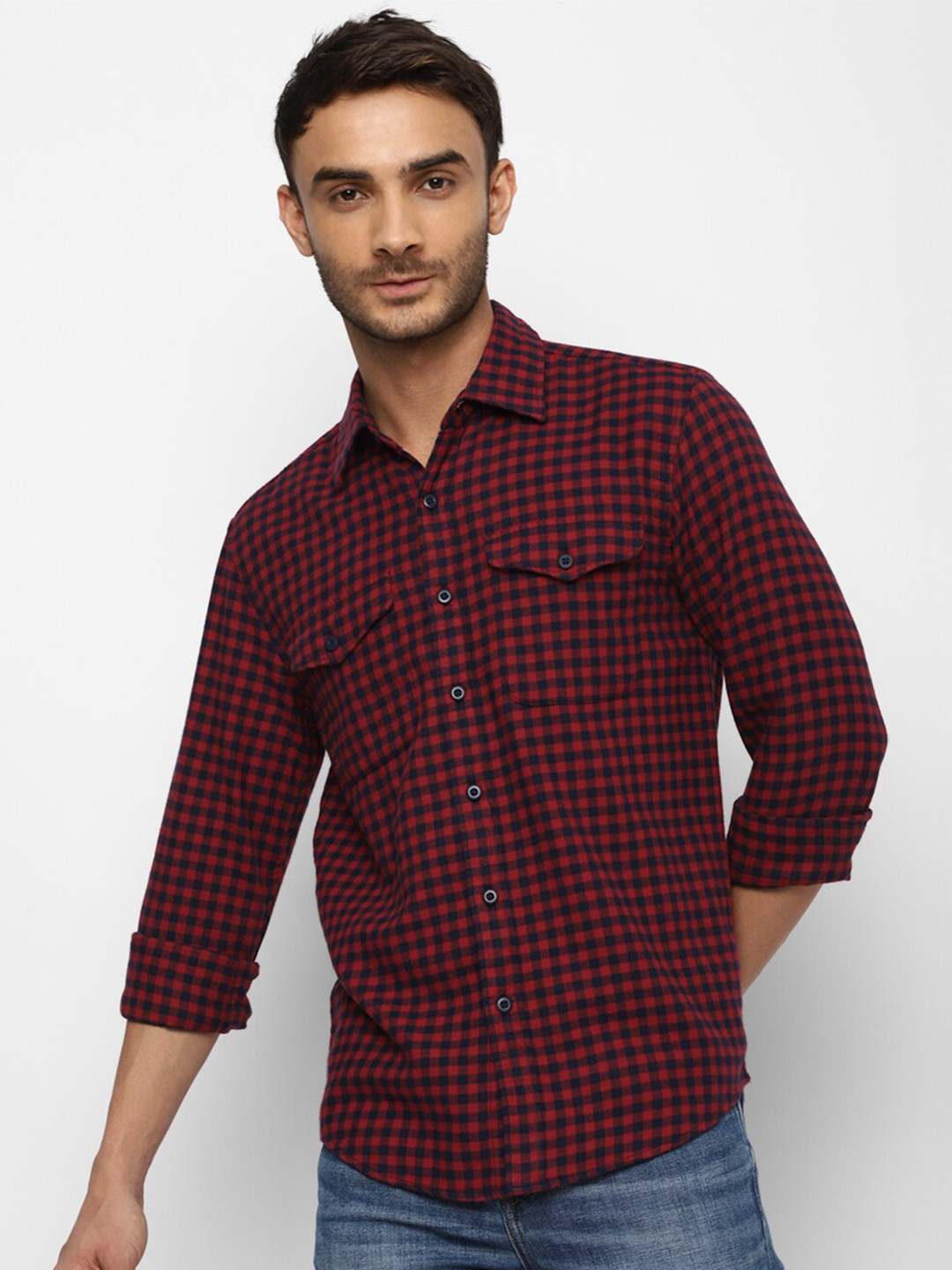 AMERICAN EAGLE OUTFITTERS Men Buffalo Checks Checked Pure Cotton Casual Shirt