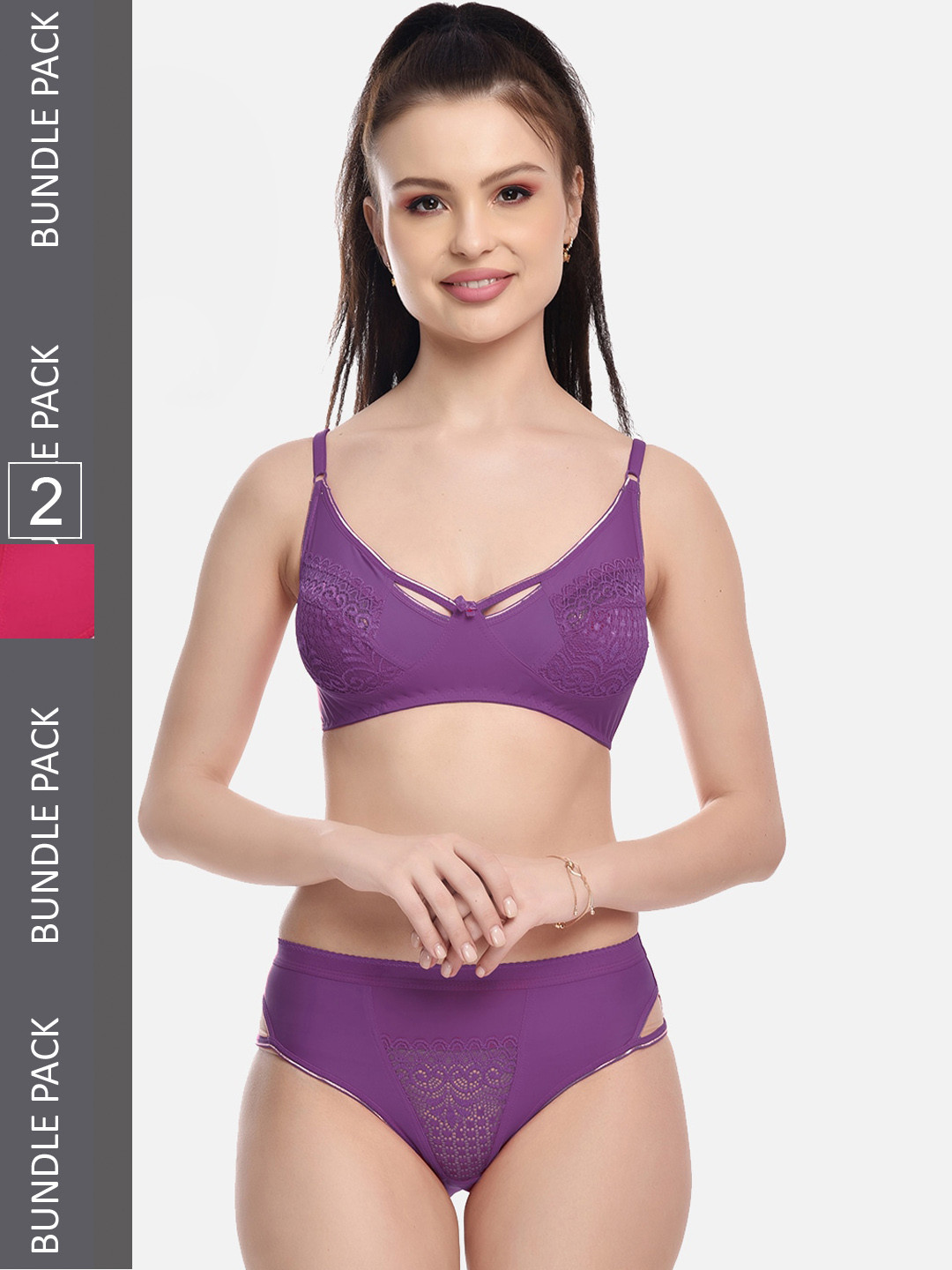 FIMS Pack Of 2 Patterned  Lingerie Set