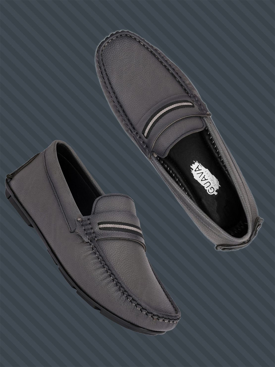 Guava Men Slip-On Textured Loafers