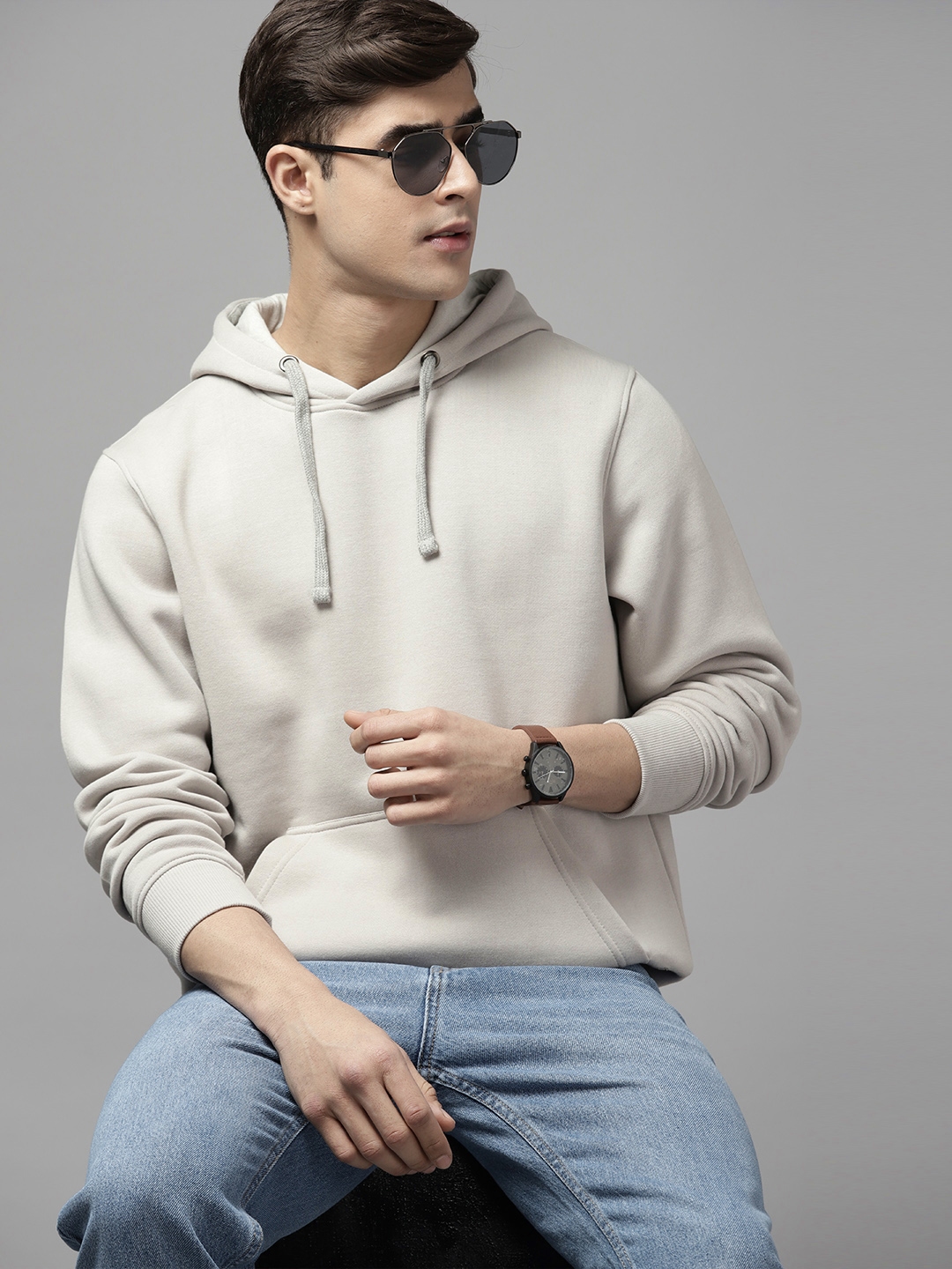 Buy Roadster Men Solid Hooded Sweatshirt Sweatshirts for Men 21203458 Myntra