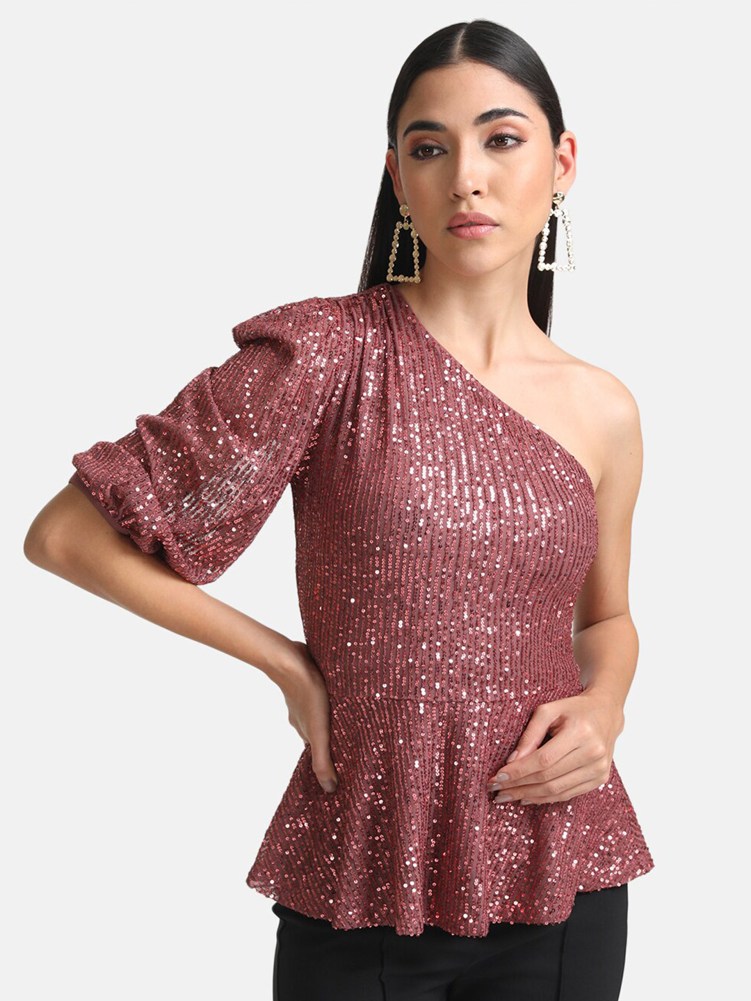 Kazo One Shoulder Peplum Top