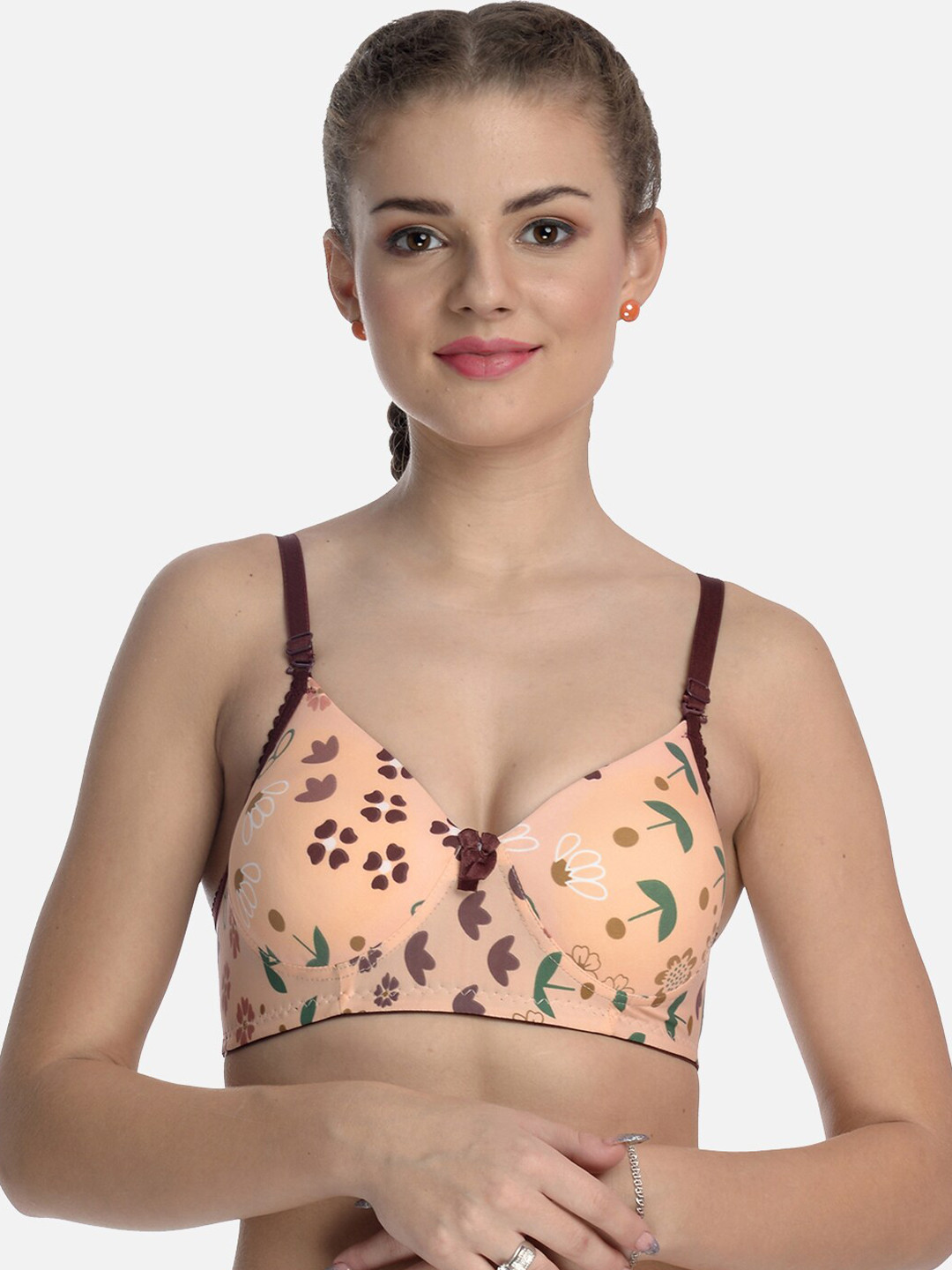 FIMS Stretchable Floral Print Cotton Padded Everyday Bra