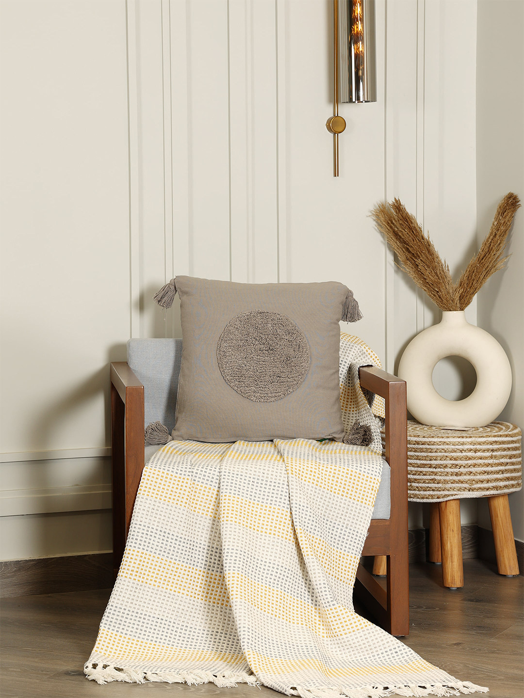 SASHAA WORLD 100% Cotton Cushion Cover ( 45x45 cm )