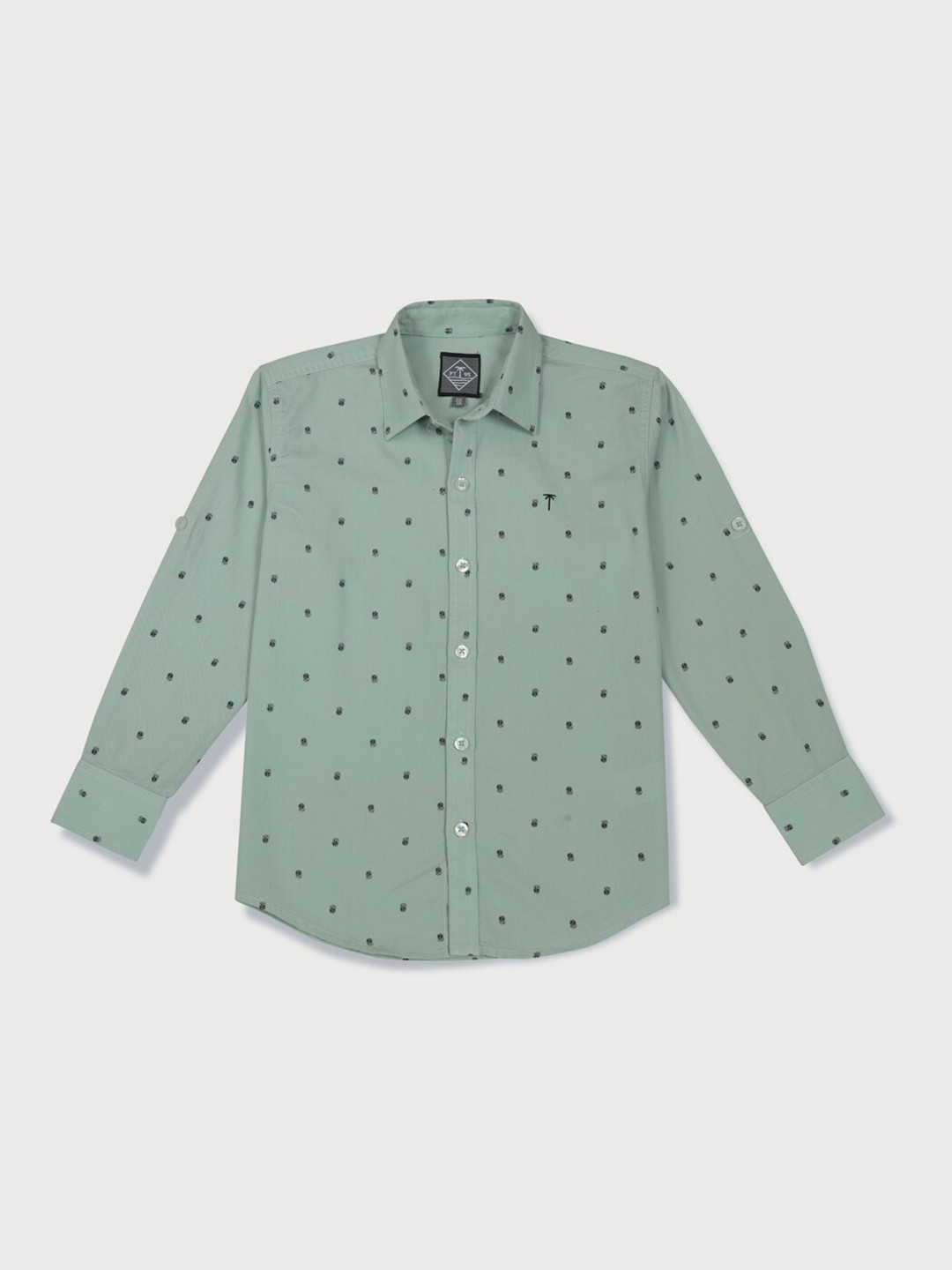 Palm Tree Boys Cotton Geometric Printed Casual Shirt