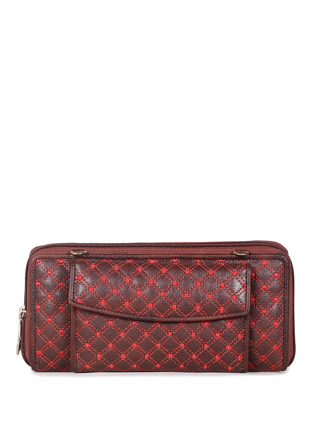 THE CLOWNFISH Emerald Women Geometric Quilted Zip Around Wallet