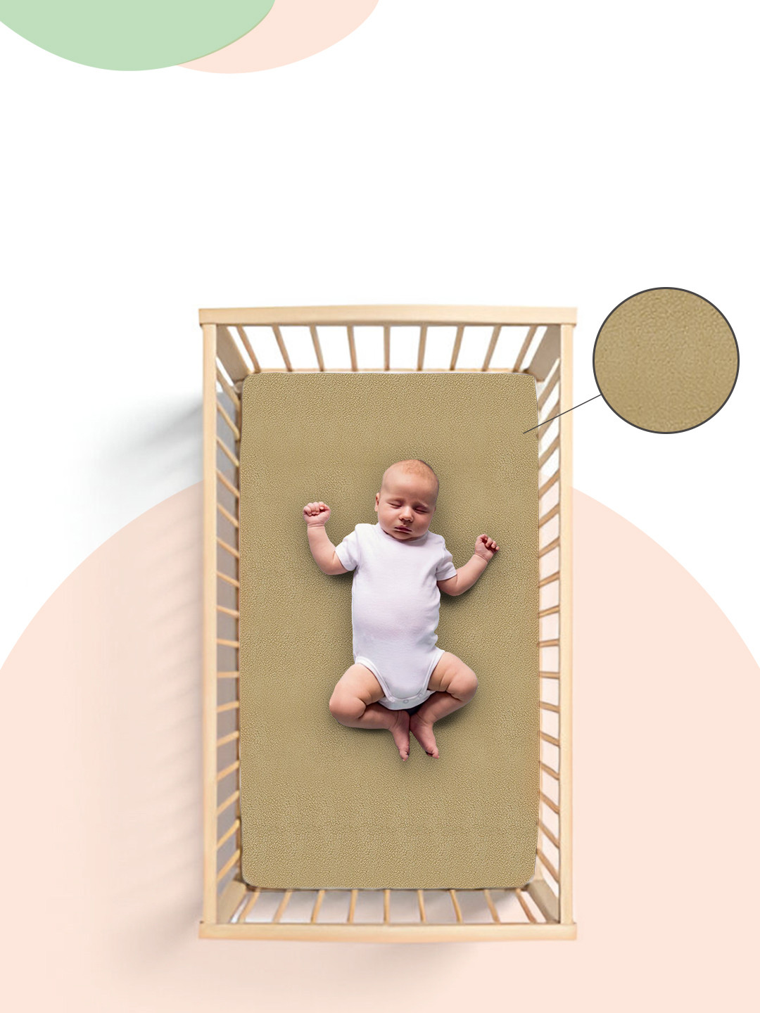 OyO Baby Beige Waterproof & Breathable Baby Dry Sheet Polycotton Mattress Protector