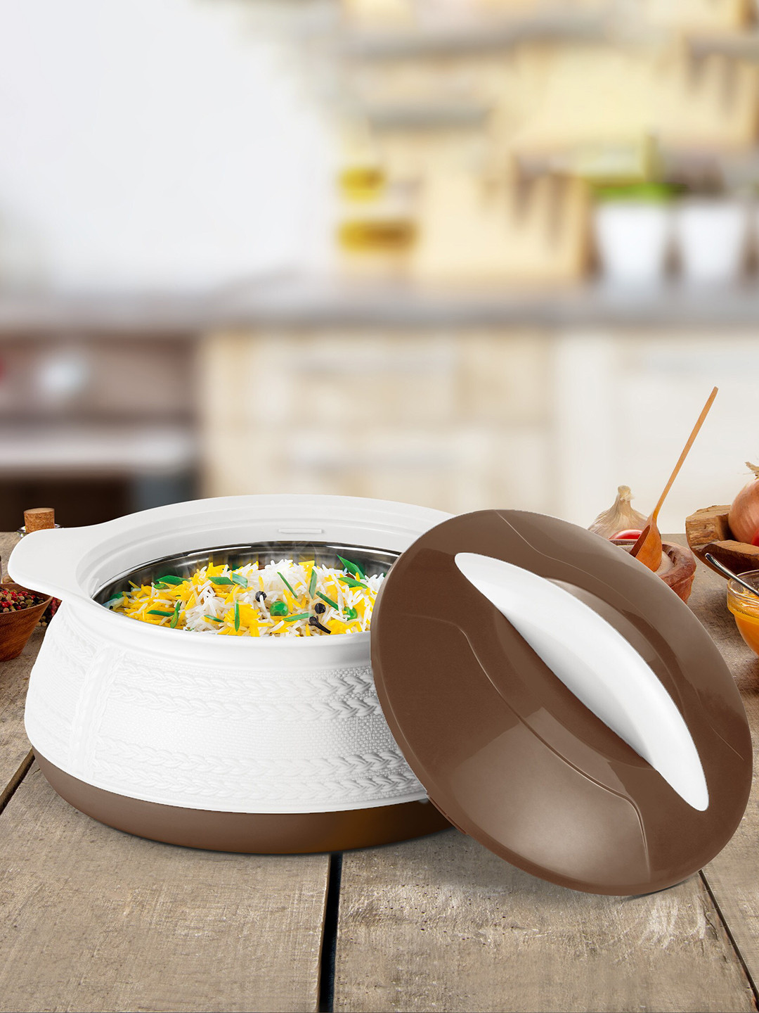 Milton Adore 1000 White Insulated Inner Stainless Steel Casserole 740 ml