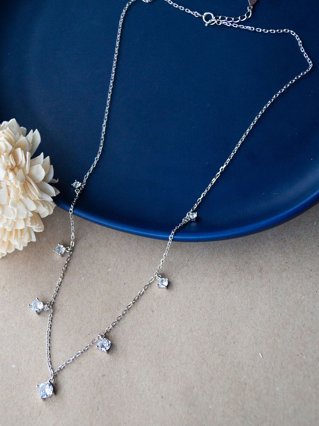 MANNASH Sterling Silver Rhodium-Plated Necklace