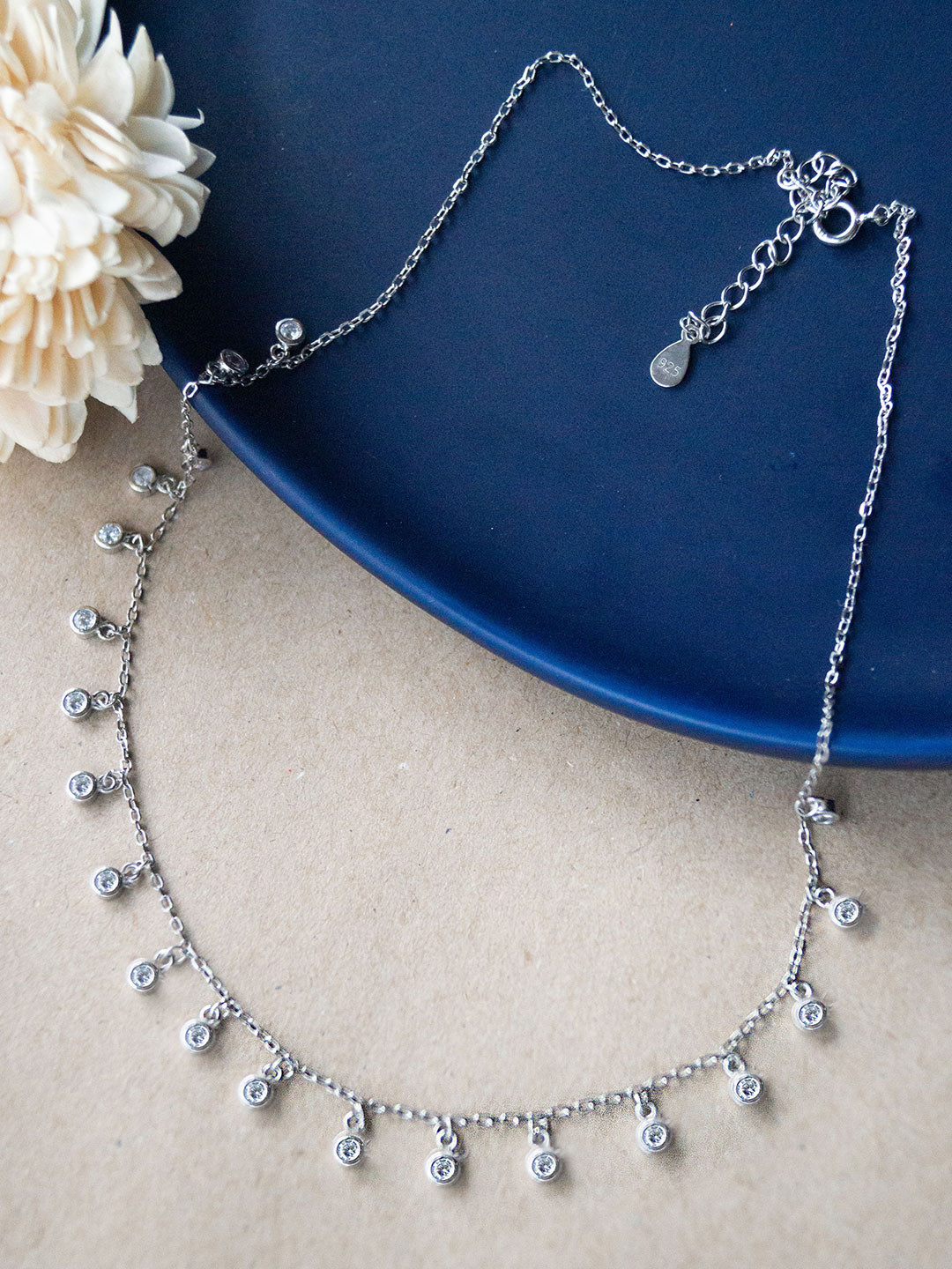 MANNASH Sterling Silver Rhodium-Plated Necklace