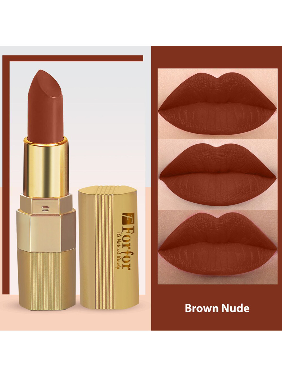 FORFOR Xpression Matte Long Lasting Waterproof Lipstick 3.5 g- Brown Nude