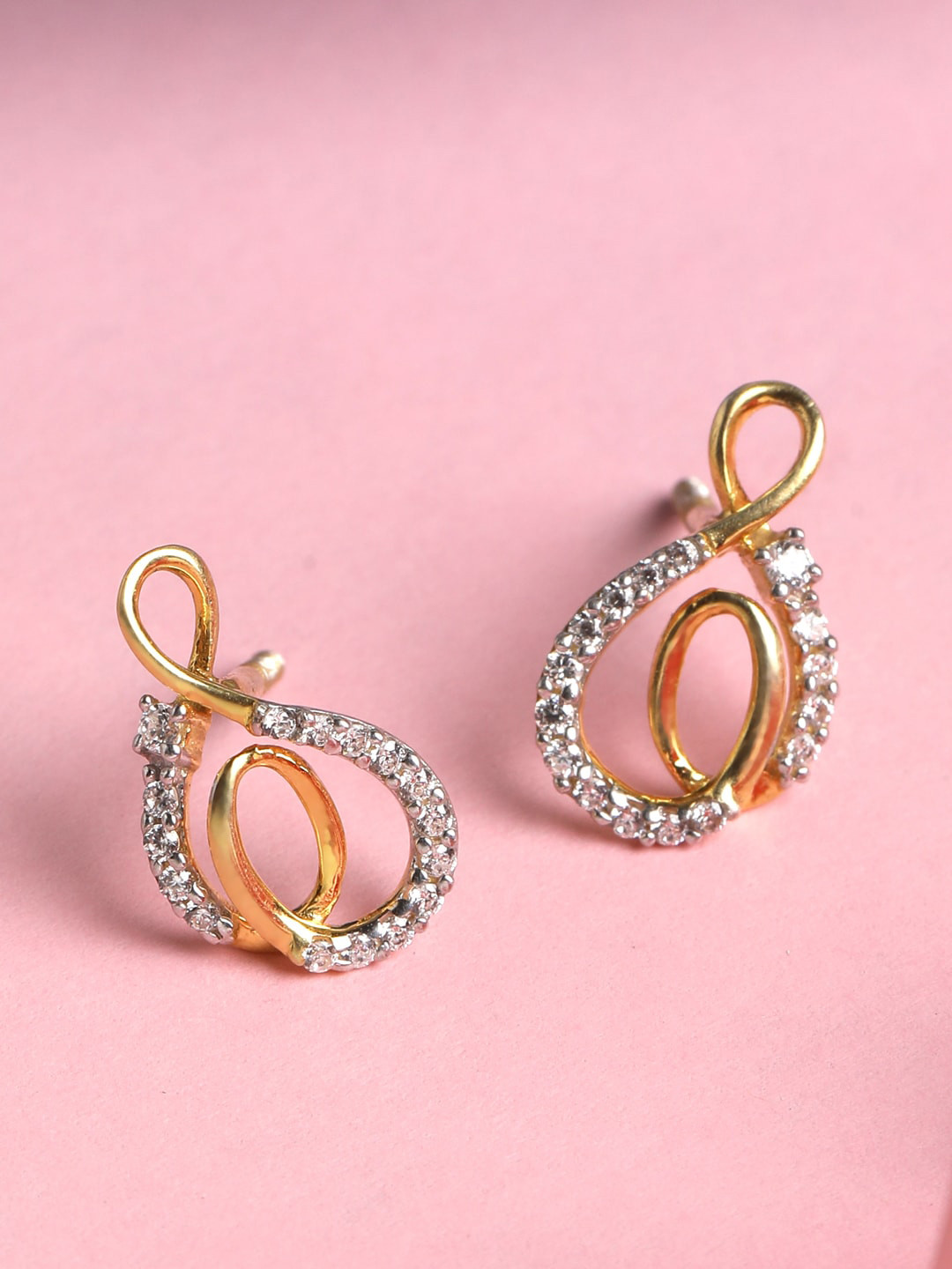 Clara Gold-Plated Sterling Silver Contemporary Studs Earrings