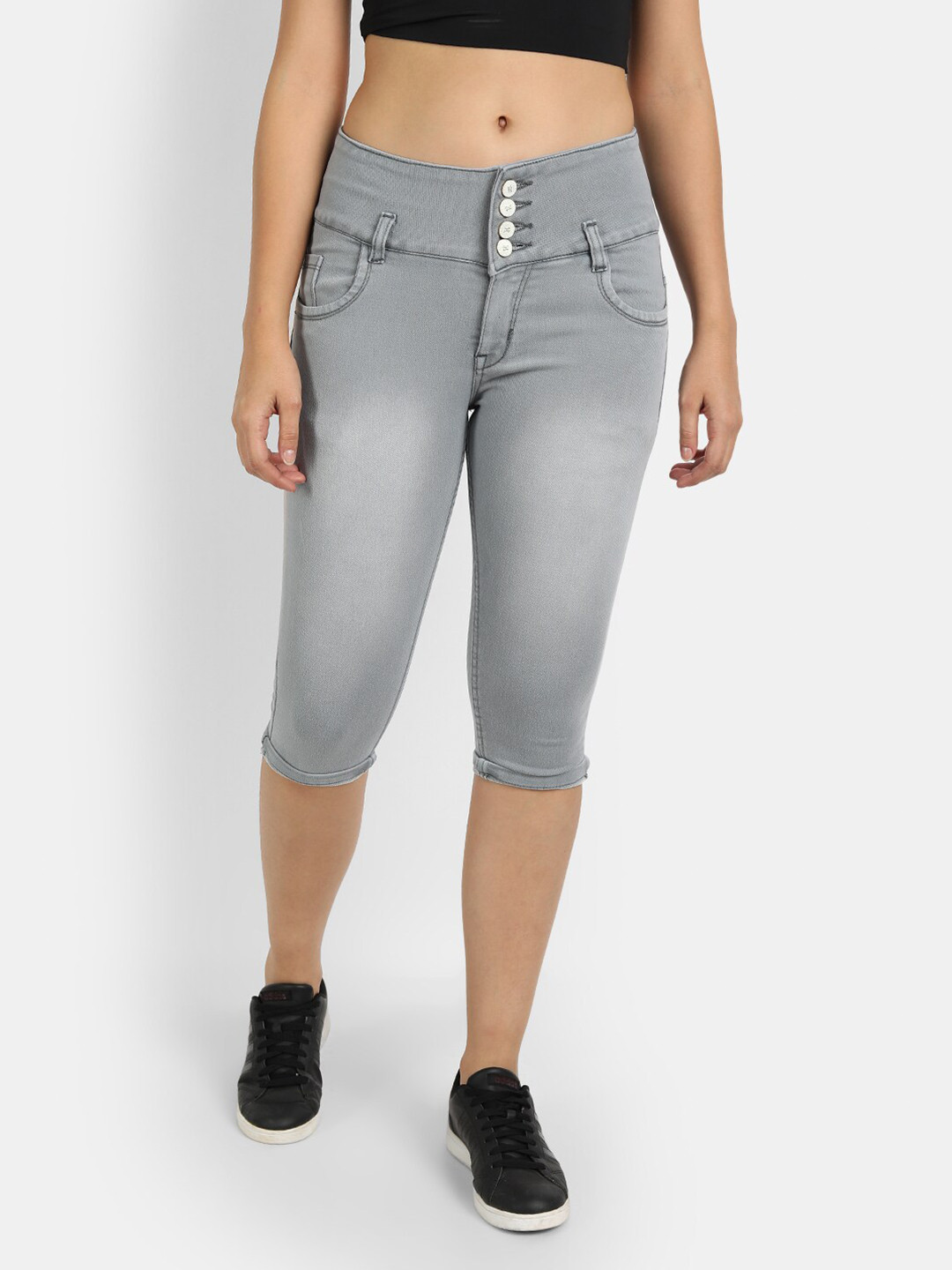 BROADSTAR Women Skinny Fit Denim Capris