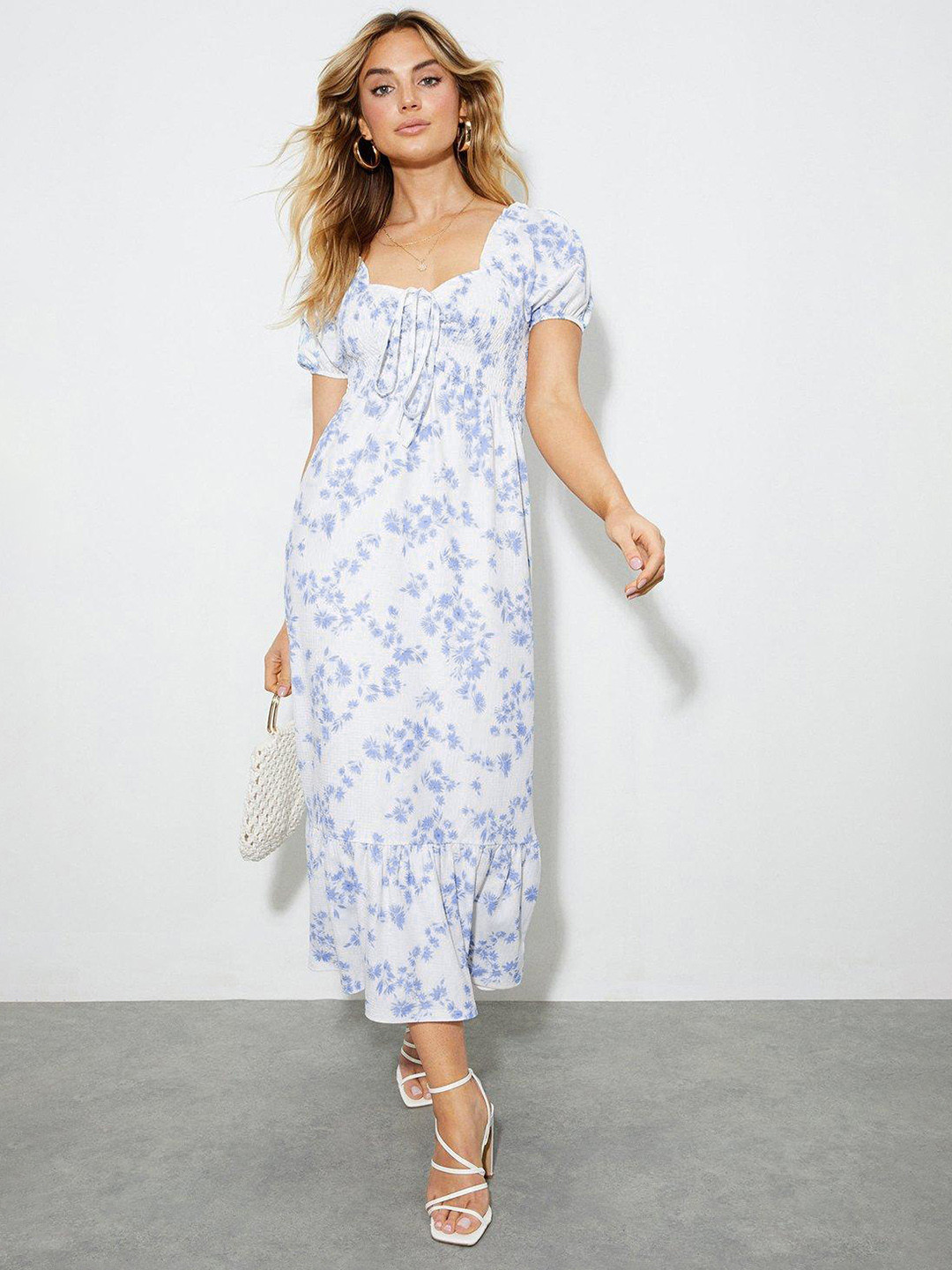 DOROTHY PERKINS Floral Printed A-Line Midi Dress