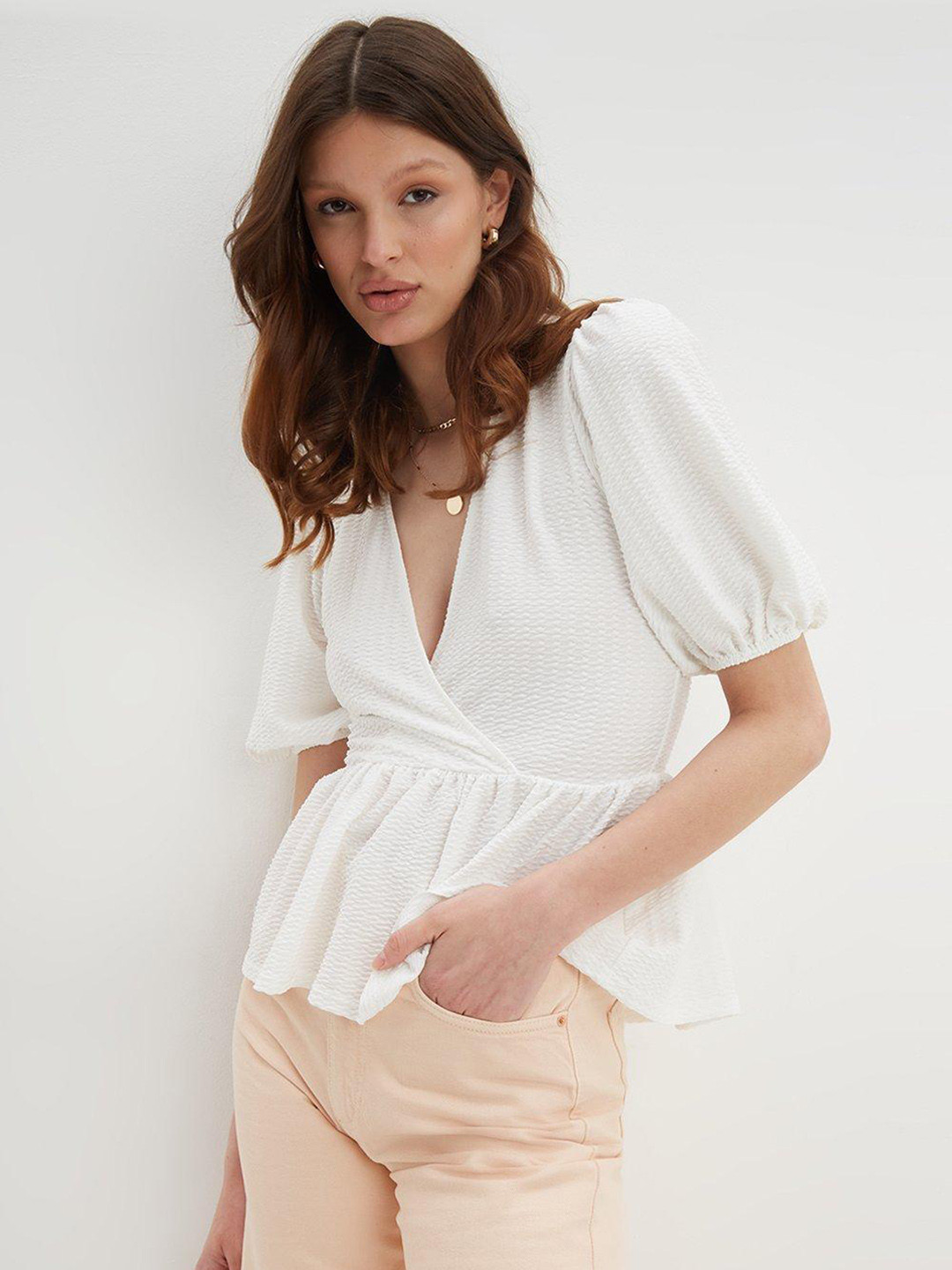 DOROTHY PERKINS V-Neck Wrap Detail Top