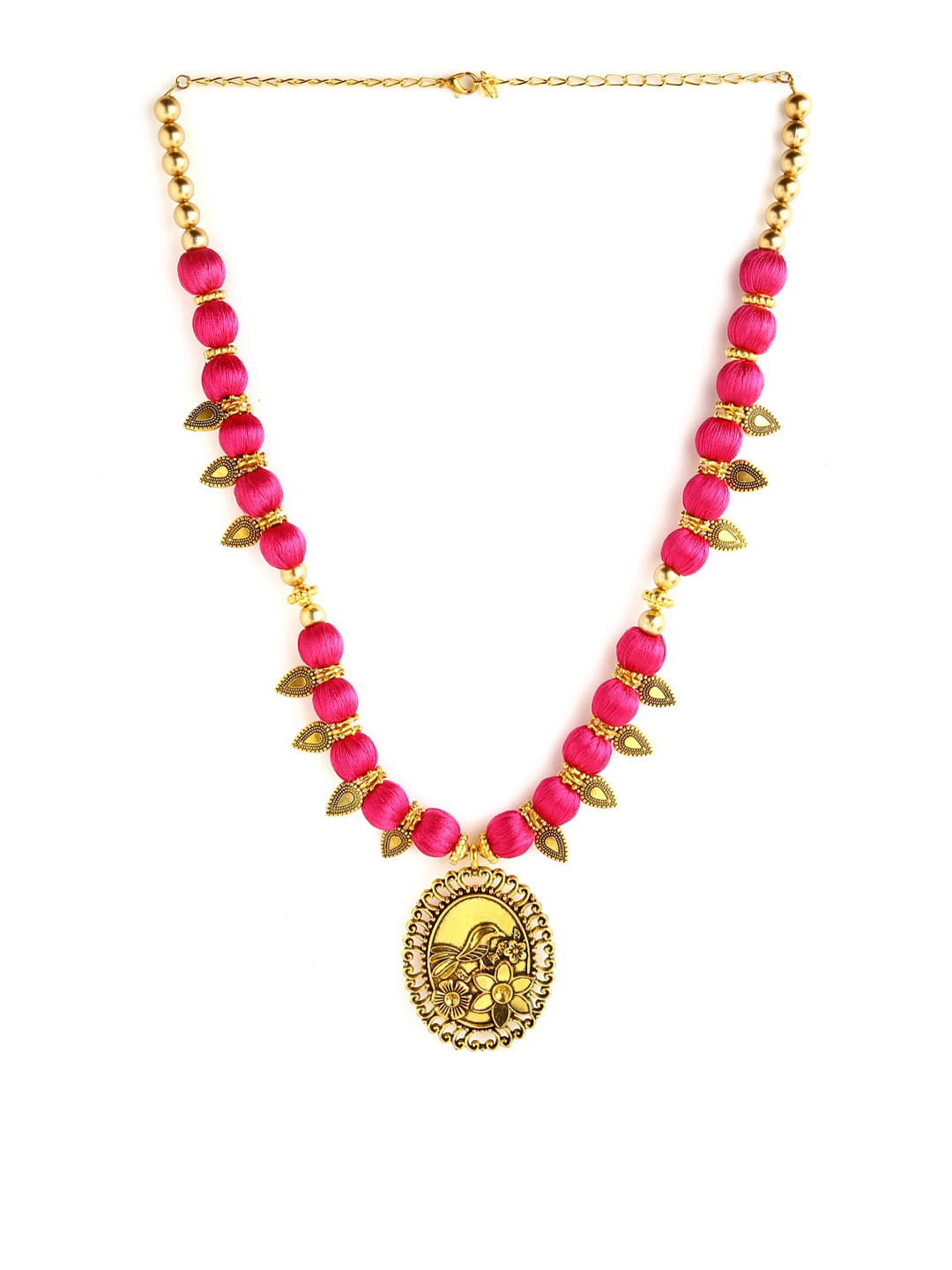 AKSHARA German Silver Brass-Plated Handcrafted Necklace