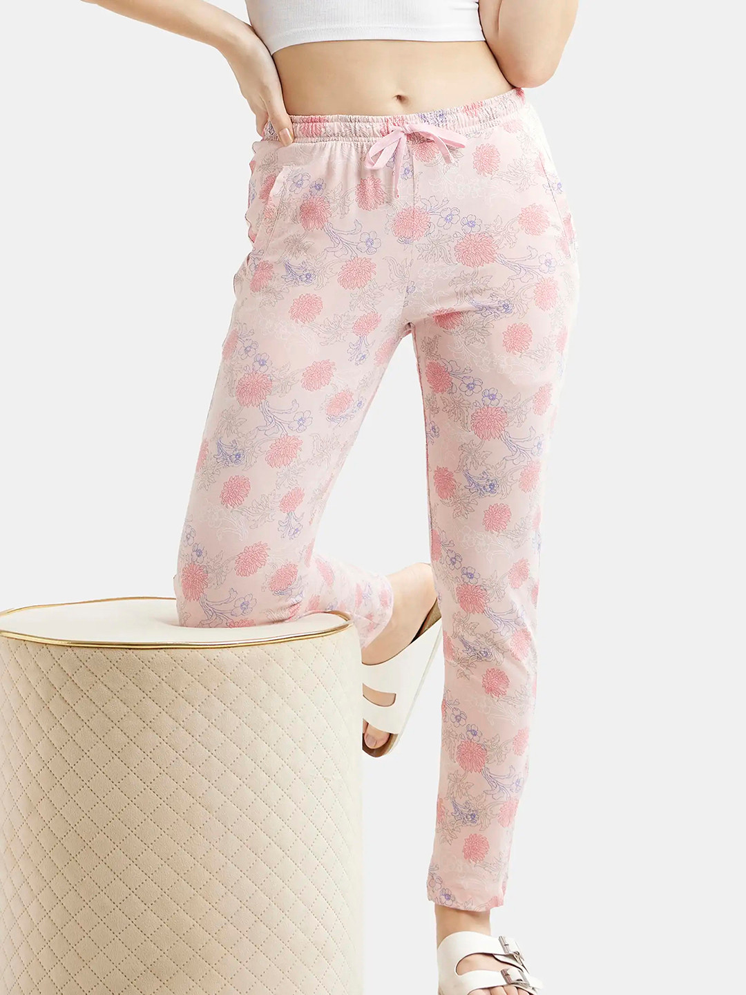 Jockey Cotton Relaxed Fit Printed Pyjama with Side Pockets