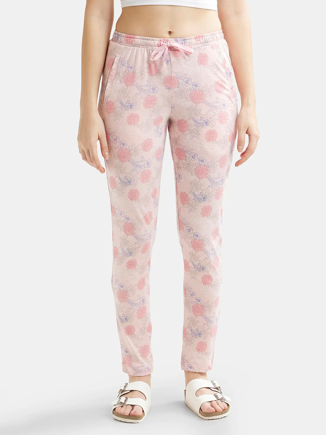 Jockey Women Floral Printed Combed Cotton Relaxed Fit Lounge Pants