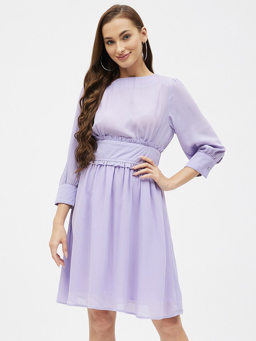 Kibo Frill Band Crepe Dress