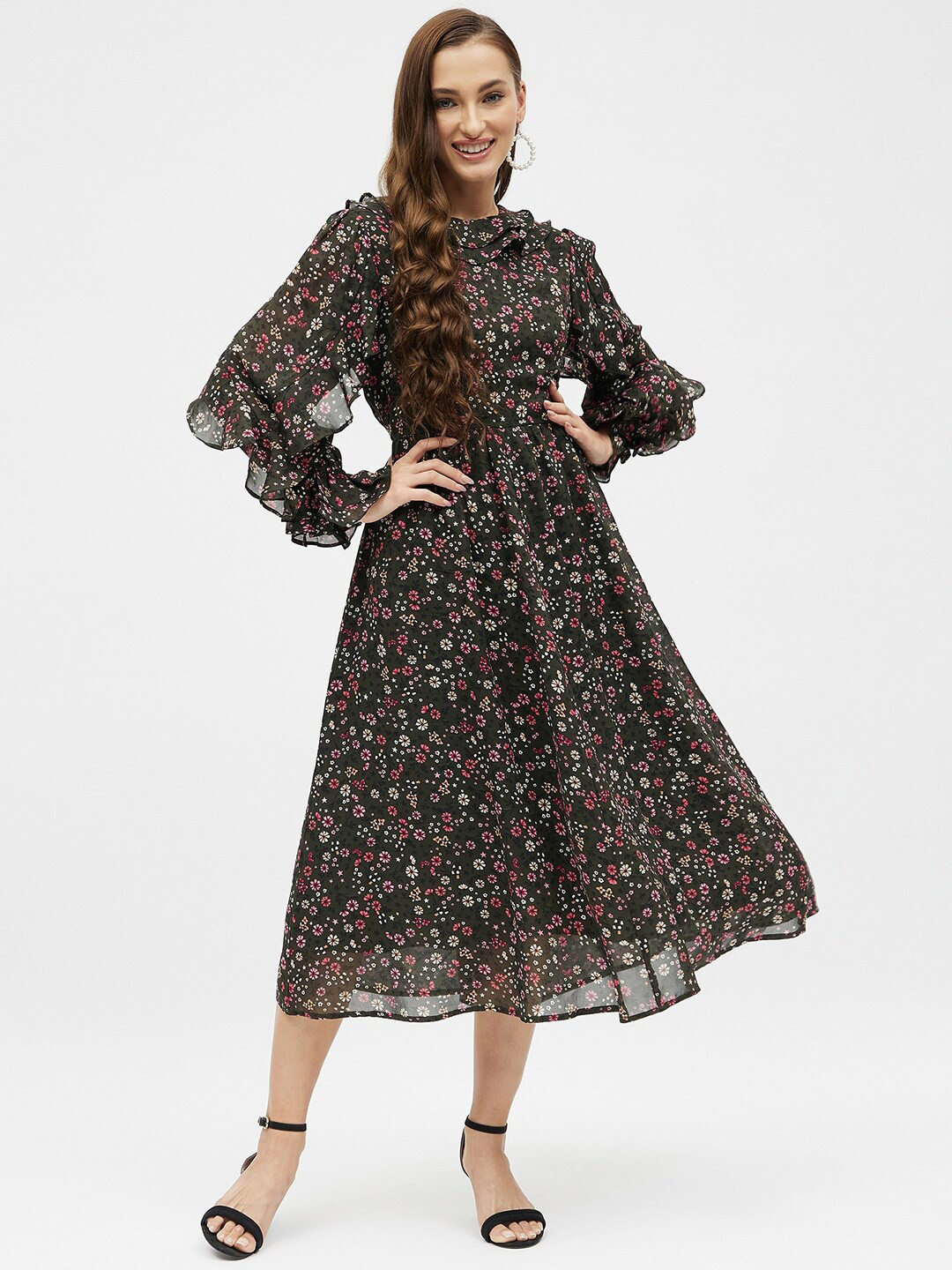 Kibo  Floral Georgette Midi Dress