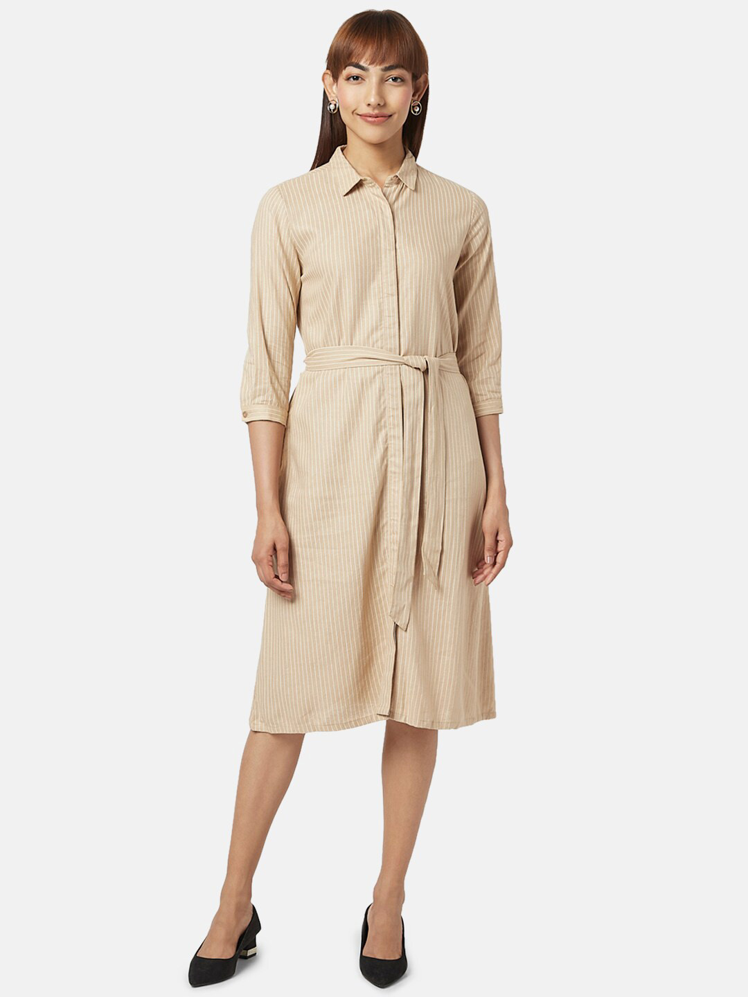 Annabelle by Pantaloons Striped Formal Shirt Dress