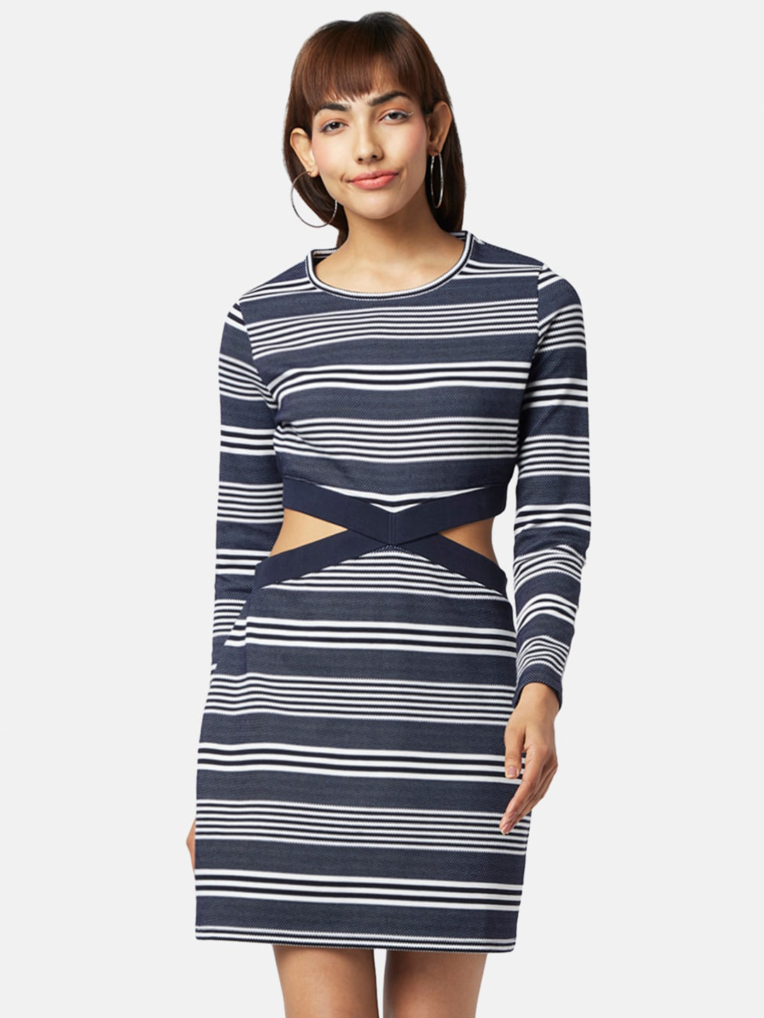 People Striped Sheath Dress