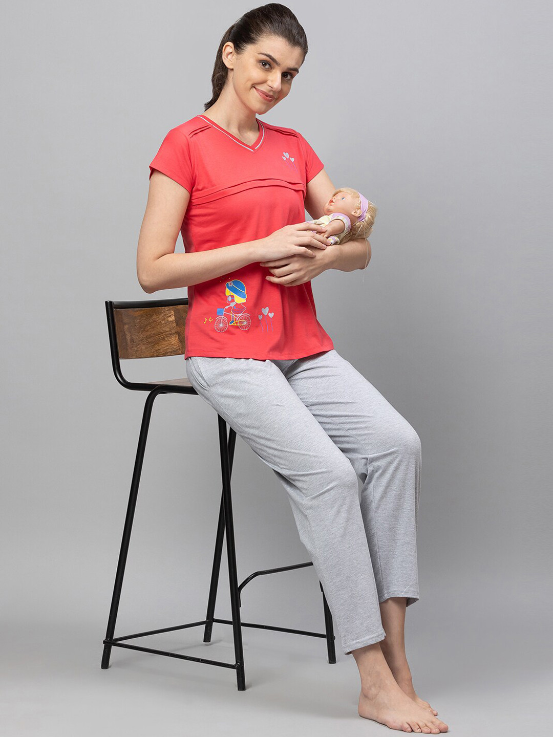 AV2 Women Maternity Pure Cotton Night suit