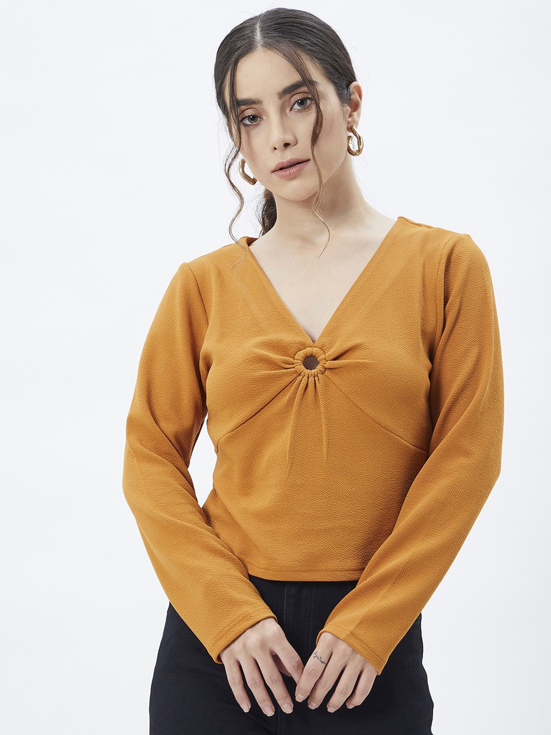 Kibo Solid V neck Top