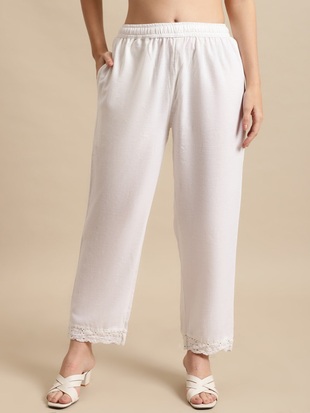 Pistaa Women Cotton Ethnic Palazzos