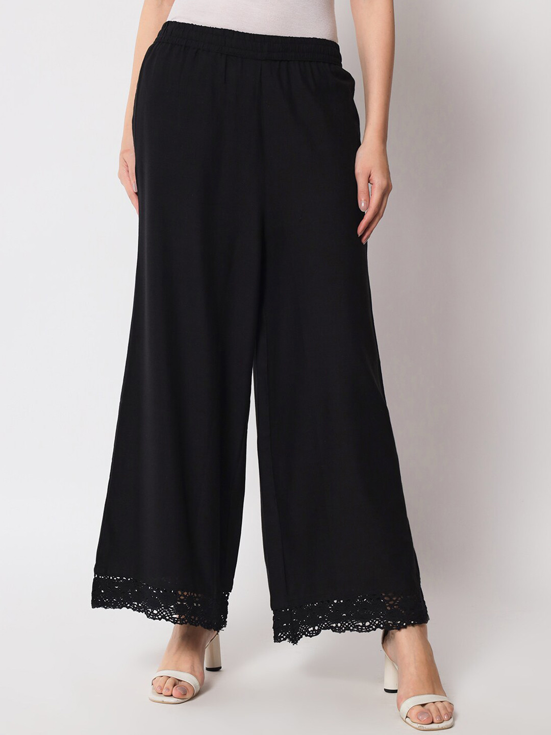 Pistaa Women Flared Ethnic Palazzos