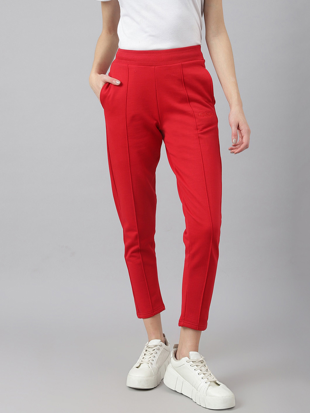 Fitkin Women Straight-Fit Track Fleece Pants