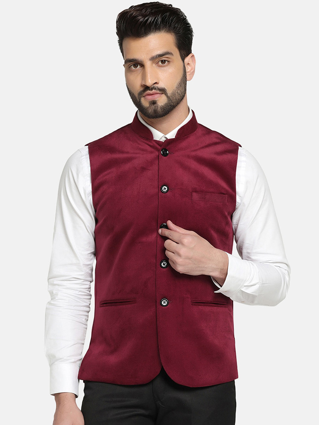 TAHVO Men Velvet Nehru Jackets