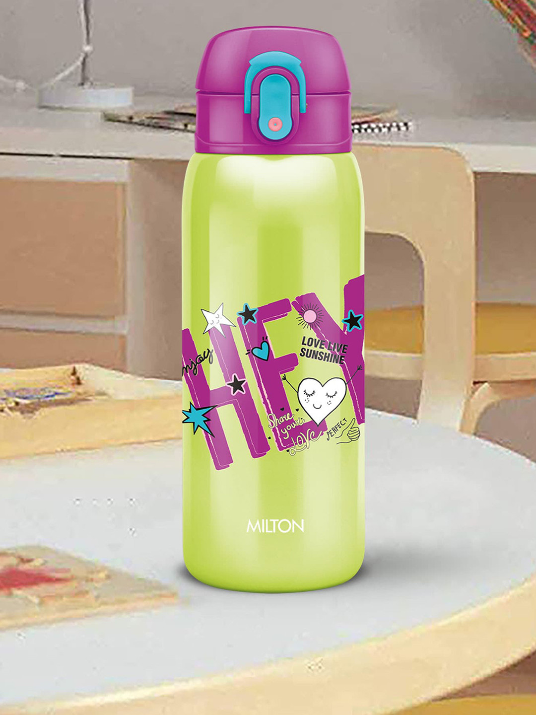 Milton Jolly Green Cartoon Characters Thermosteel BPA Free Sipper - 390ml