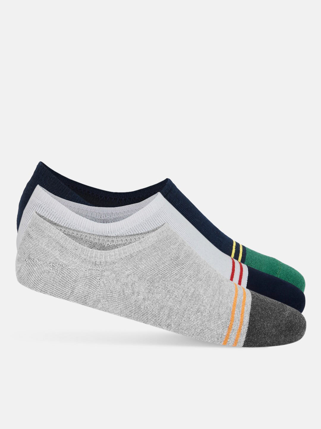 Ajile by Pantaloons Men Pack Of 3 Assorted Shoe-Liners Socks