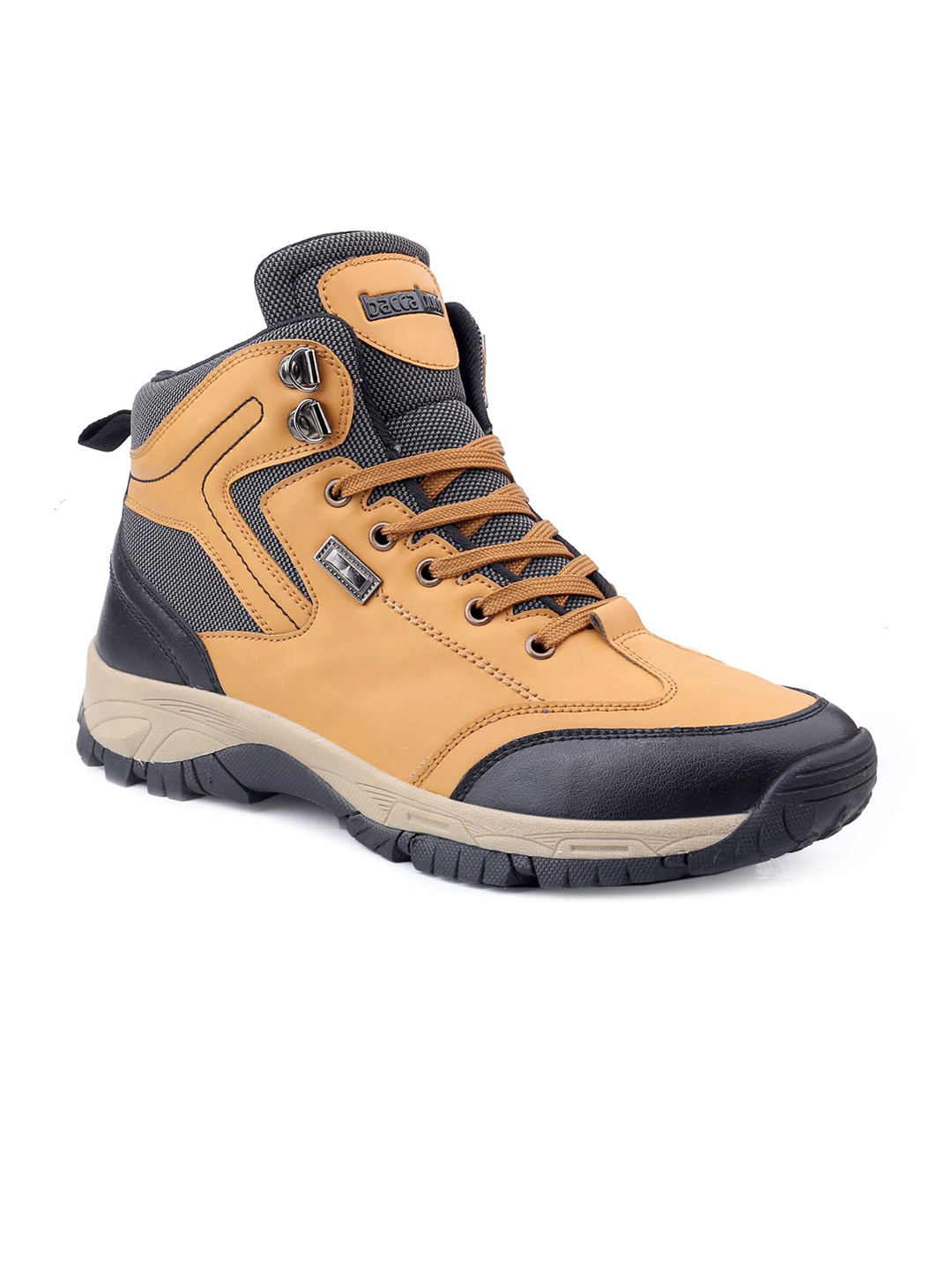 bacca bucci Men Colourblocked High-Top Flatform Boots