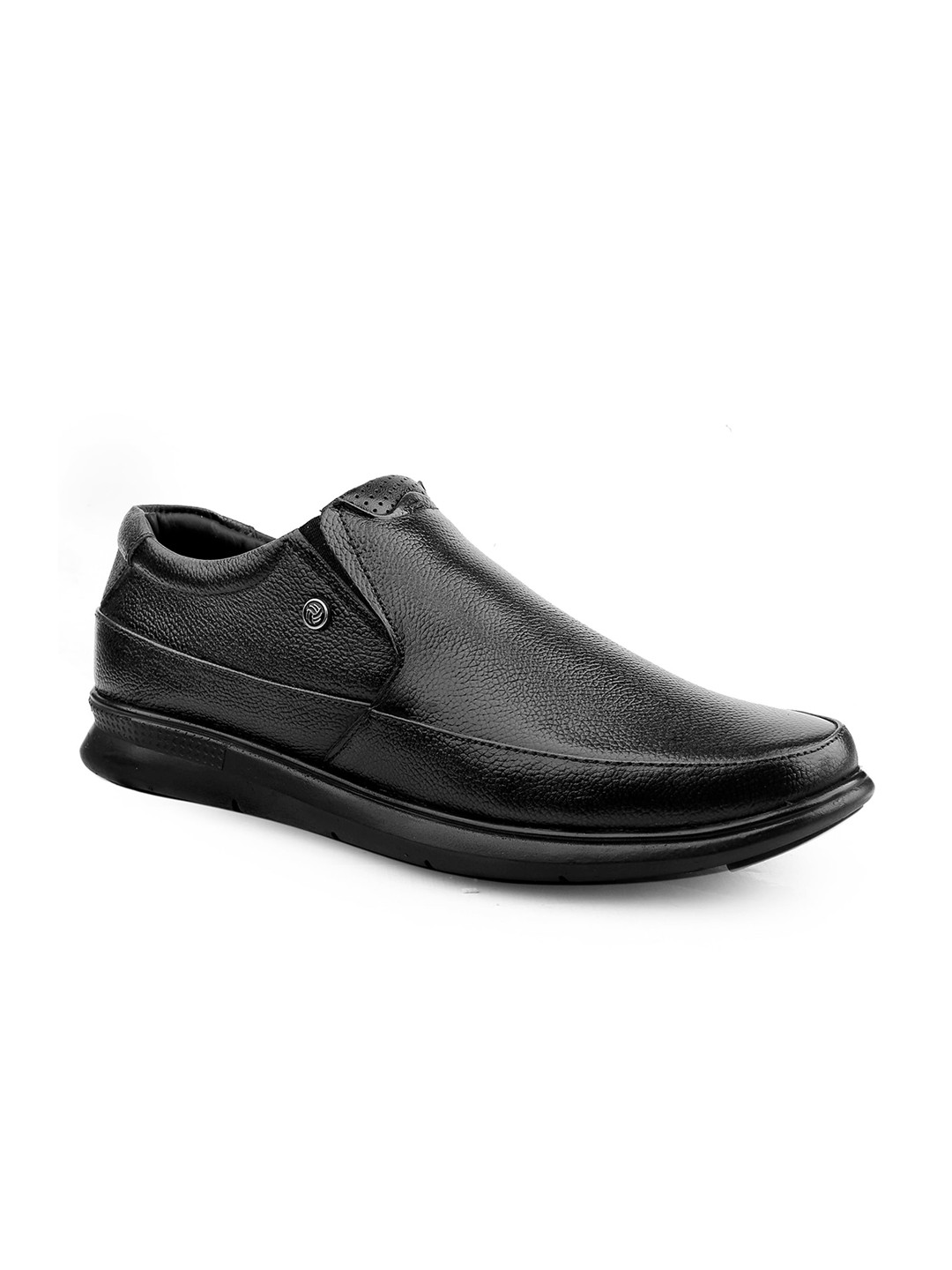 bacca bucci Men Textured Leather Formal Slip-On Shoes