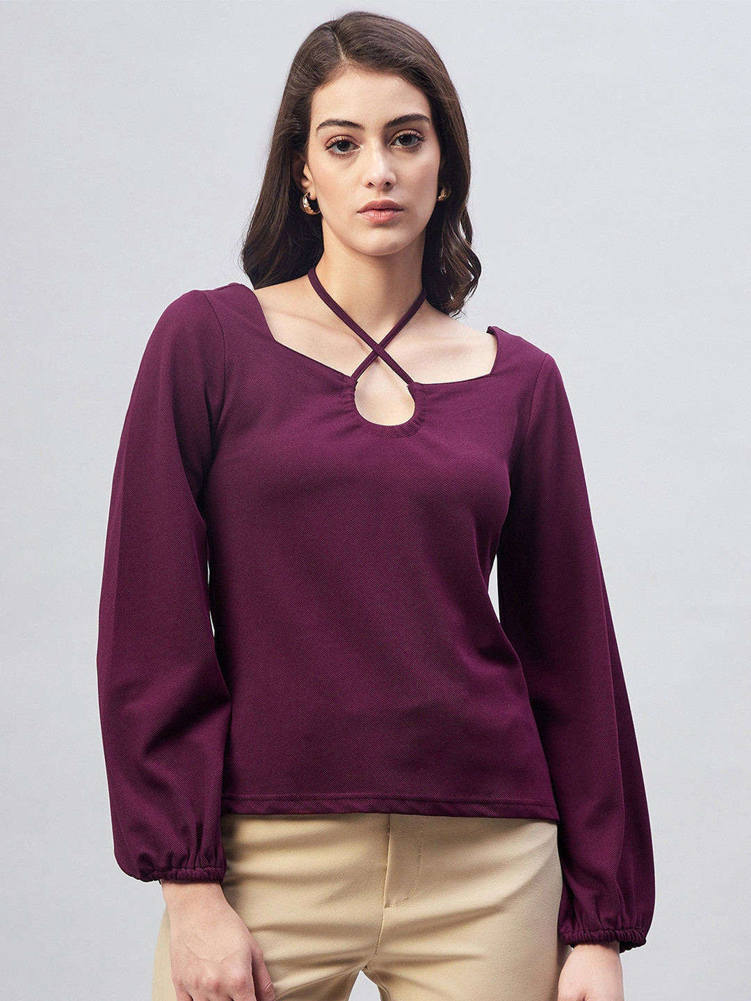Marie Claire Tie-Up Neck Top