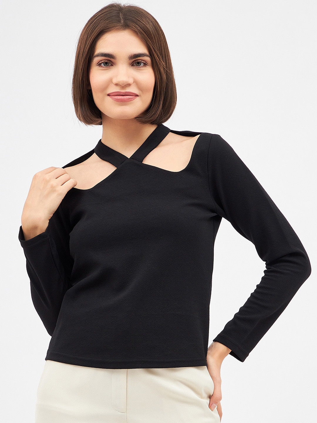 Kibo V-Neck Cut Out Top