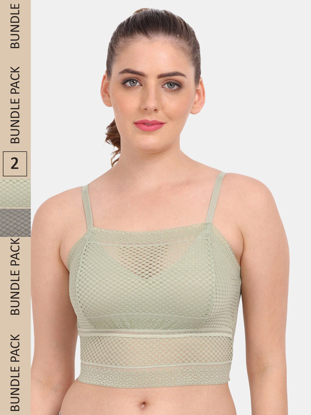 Amour Secret Pack of 2 Floral Bralette Lightly Padded Bra PD837