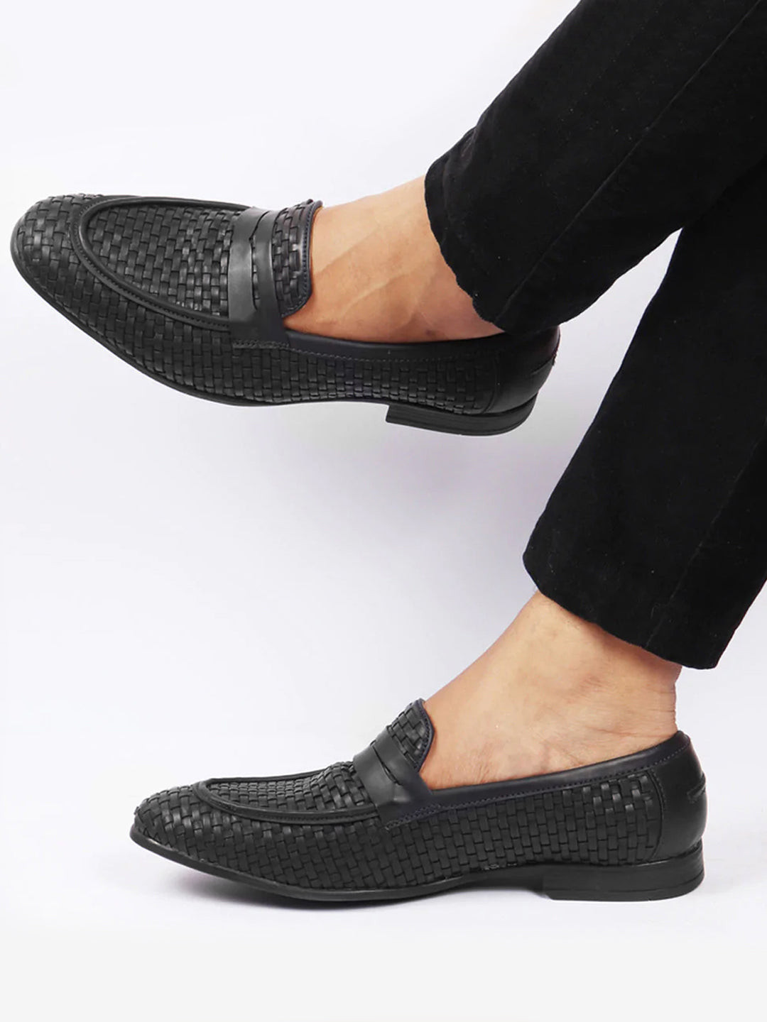 FAUSTO Men Slip-On Textured PU Loafers