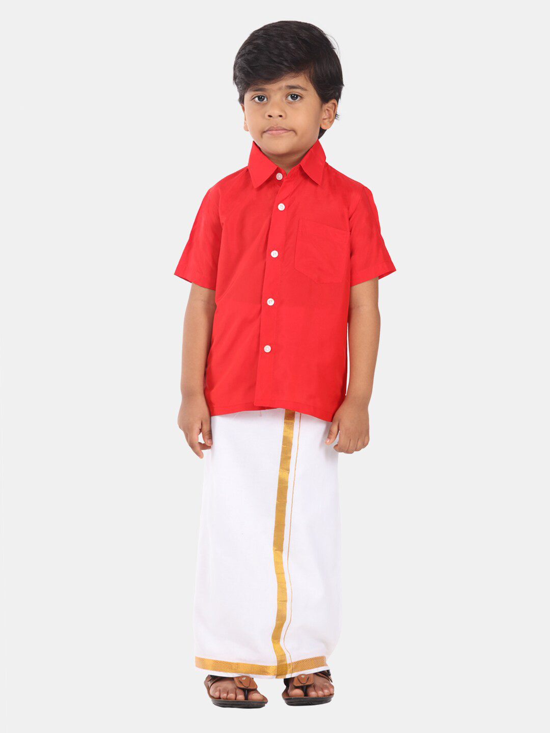 Sethukrishna Boys Shirt Collar Clothing Set