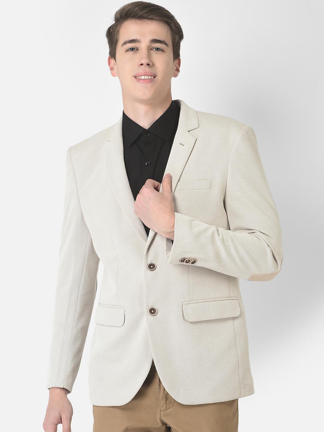 Crimsoune Club Men Self-Design Single-Breasted Formal Blazer