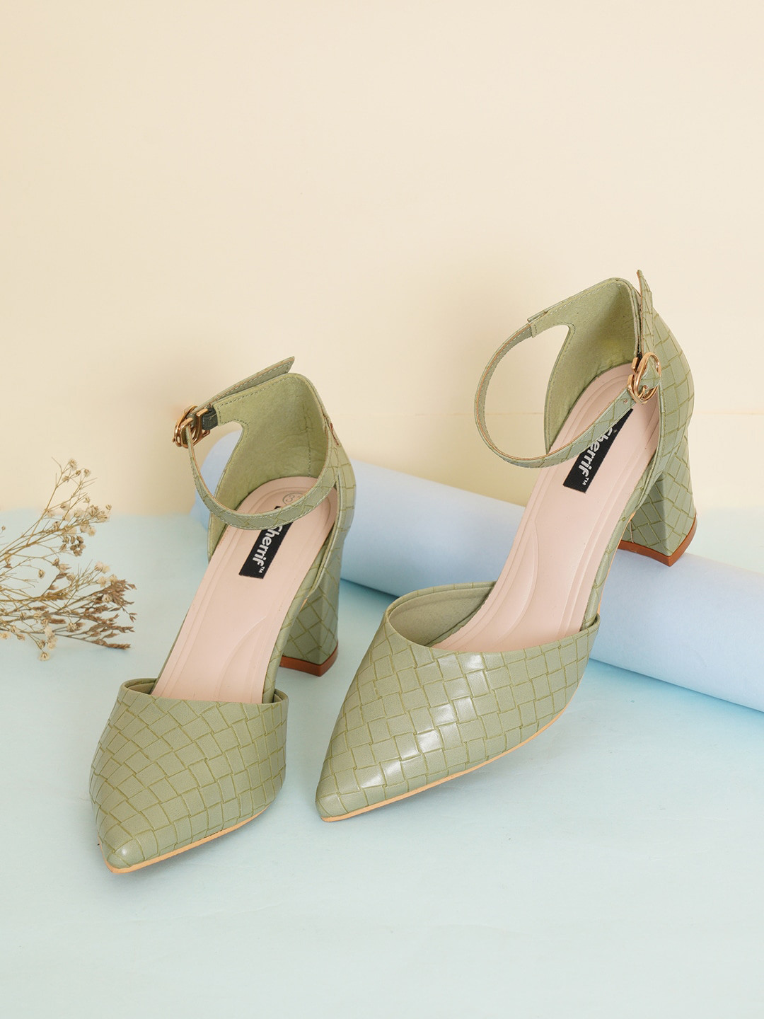 Sherrif Shoes Textured Block Pumps Heels