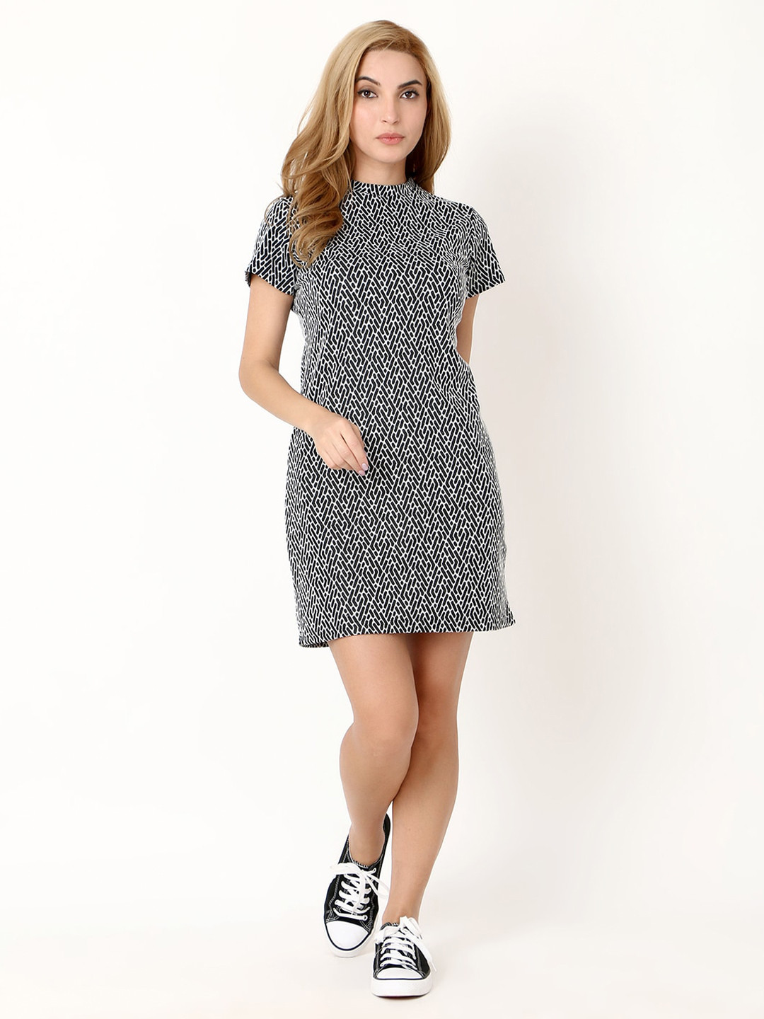 Again fashions Geometric Print A-line Dress