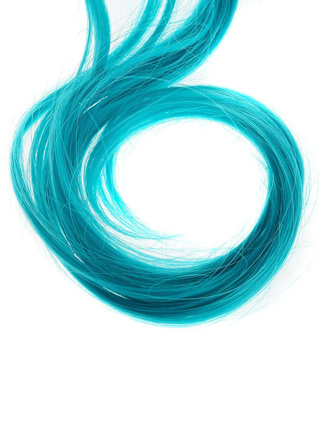CHANDERKASH Set of 2 Straight Single Clip Hair Streak Color Hair Extension - Sky Blue